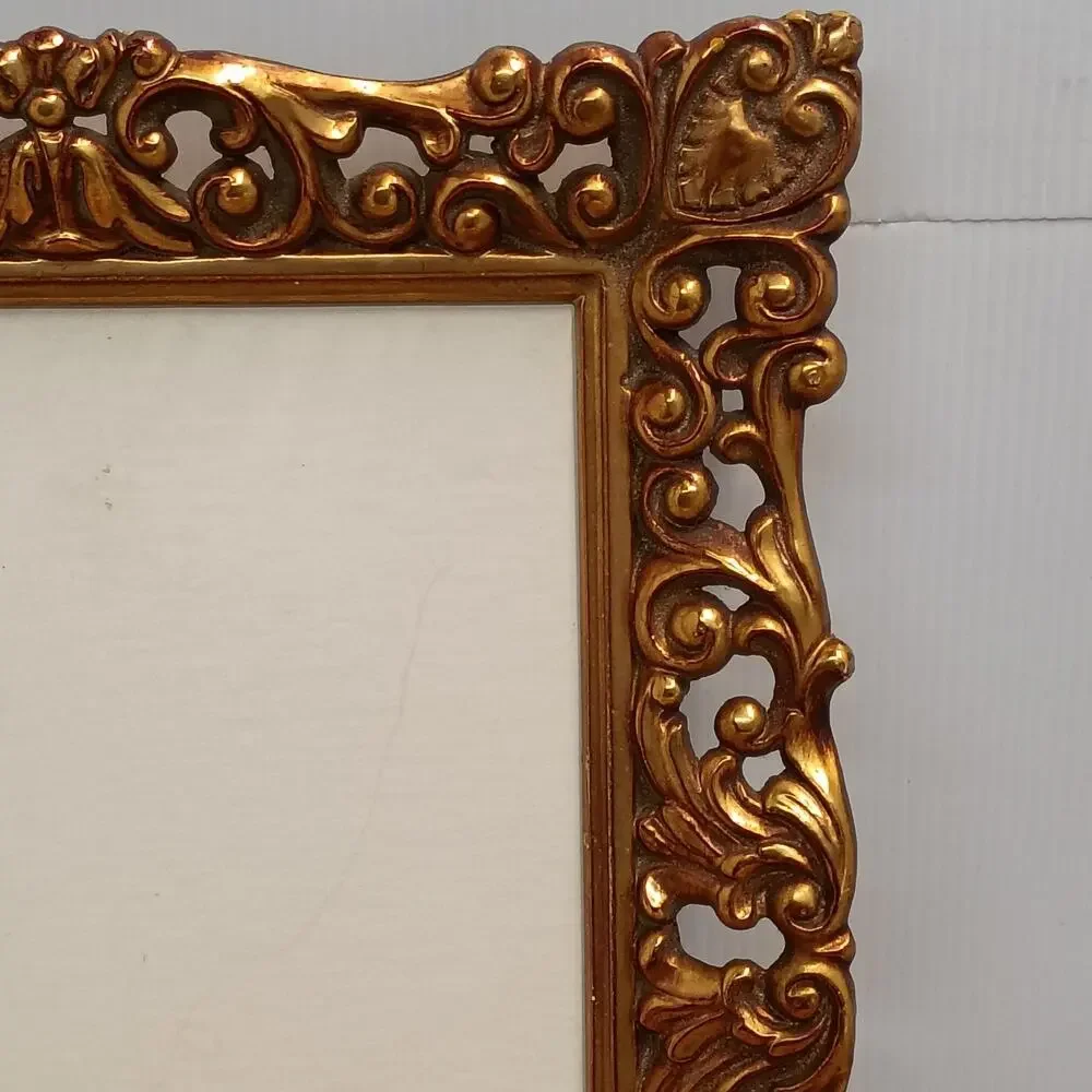 Antique Gold Tone Frame Victorian Baroque Art Nouveau Vintage 13x11 OD 9x7 ID
